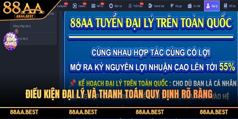 Điều kiện đại lý và thanh toán quy định rõ ràng cho mọi thành viên